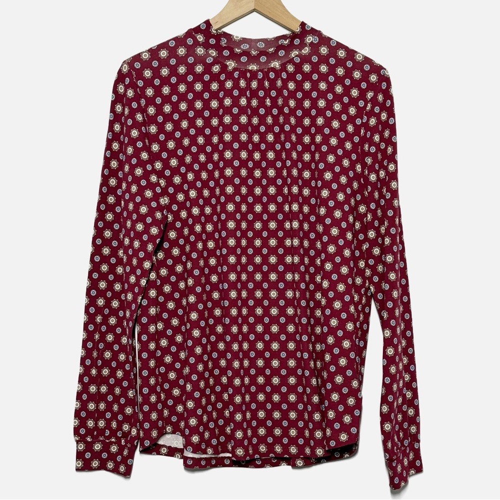 Land’s End NEW sunflower mandala stretchy knit long sleeved high neckline top L